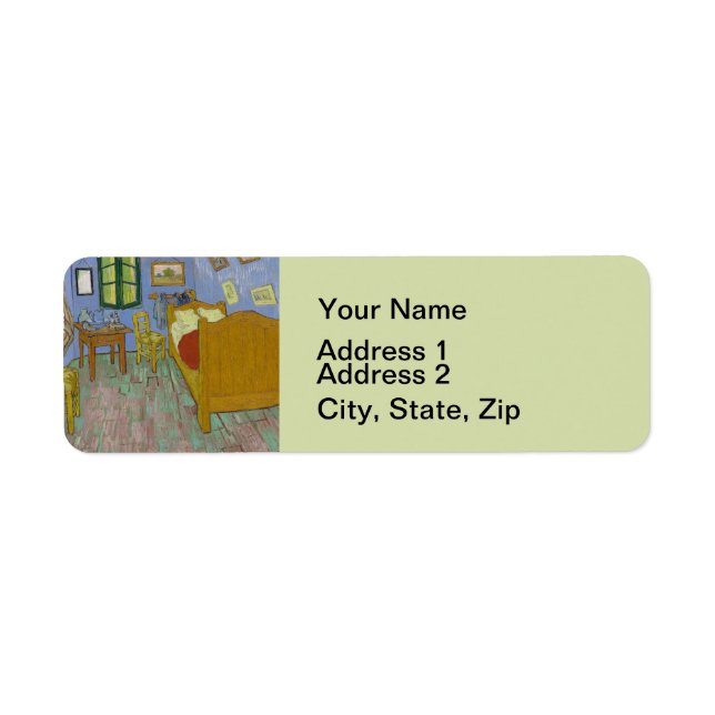 Vincent Van Gogh Bedroom Painting Label (Front)