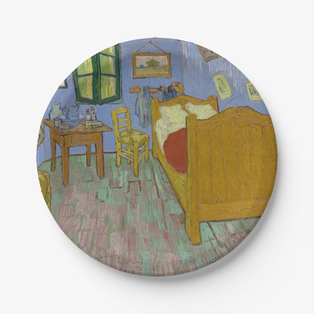 Vincent Van Gogh Bedroom Painting Paper Plates (Front)