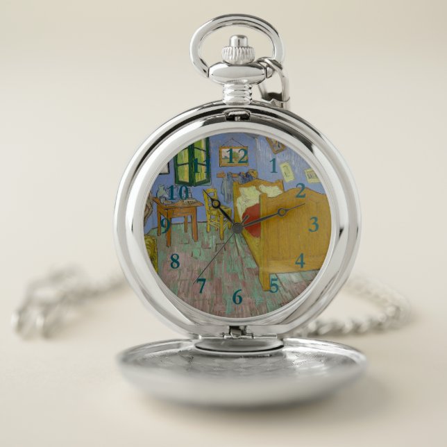 Vincent Van Gogh Bedroom Painting Pocket Watch (Inside)