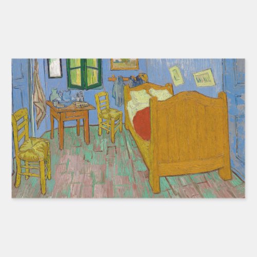 Vincent Van Gogh Bedroom Painting Rectangular Sticker