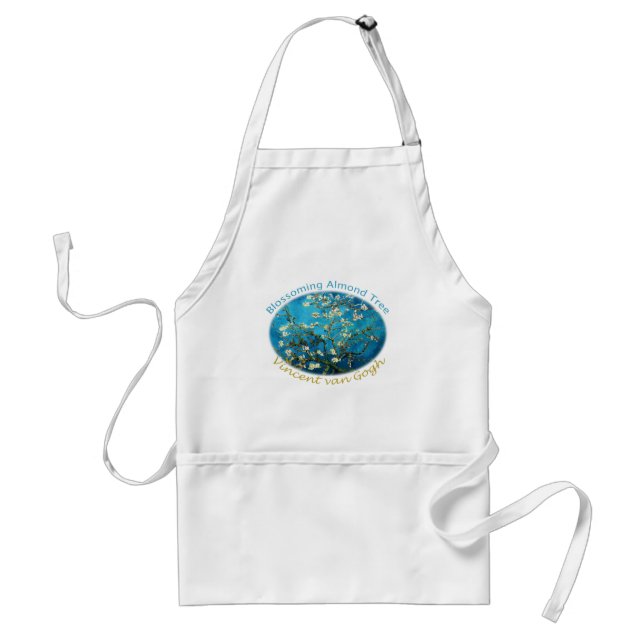 Vincent van Gogh, Blossoming Almond Tree Adult Apron (Front)