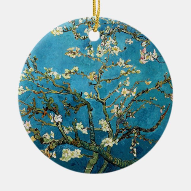Vincent van Gogh, Blossoming Almond Tree Ceramic Ornament (Front)