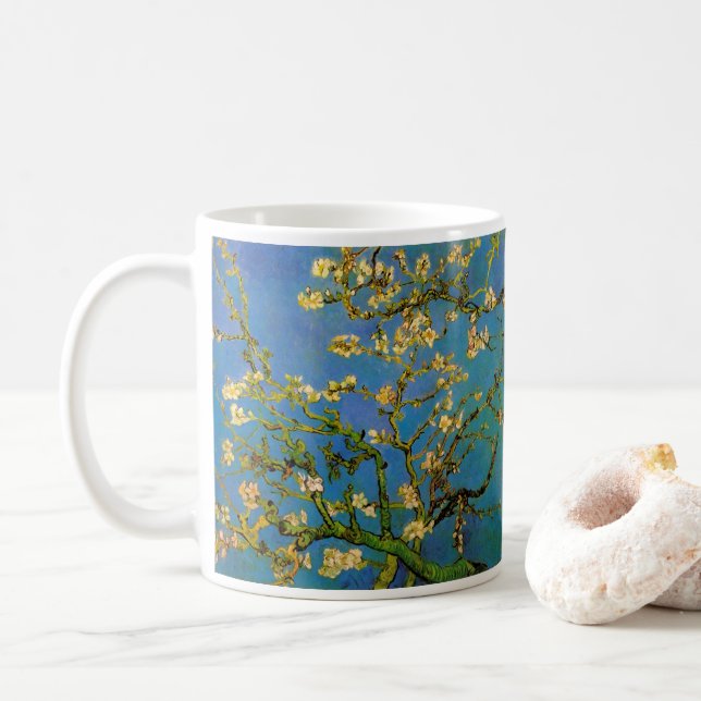 Vincent van Gogh - Blossoming Almond Tree Coffee Mug (With Donut)