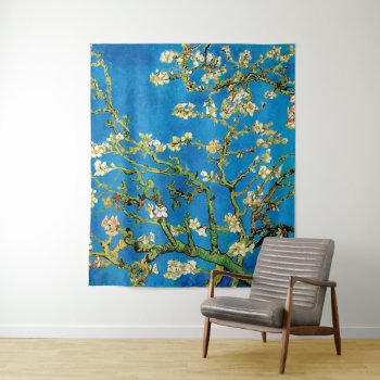 Vincent Van Gogh - Blossoming Almond Tree Fine Art Tapestry by ArtLoversCafe at Zazzle