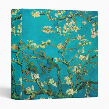 Vincent Van Gogh Blossoming Almond Tree Floral Art 3 Ring Binder by artfoxx at Zazzle