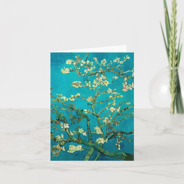 Vincent Van Gogh Blossoming Almond Tree Floral Art Card (Front)