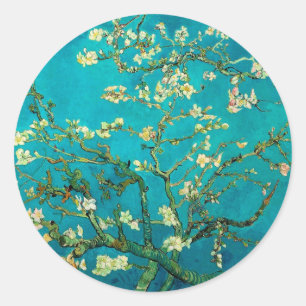 Vincent Van Gogh Blossoming Almond Tree Floral Art Classic Round Sticker