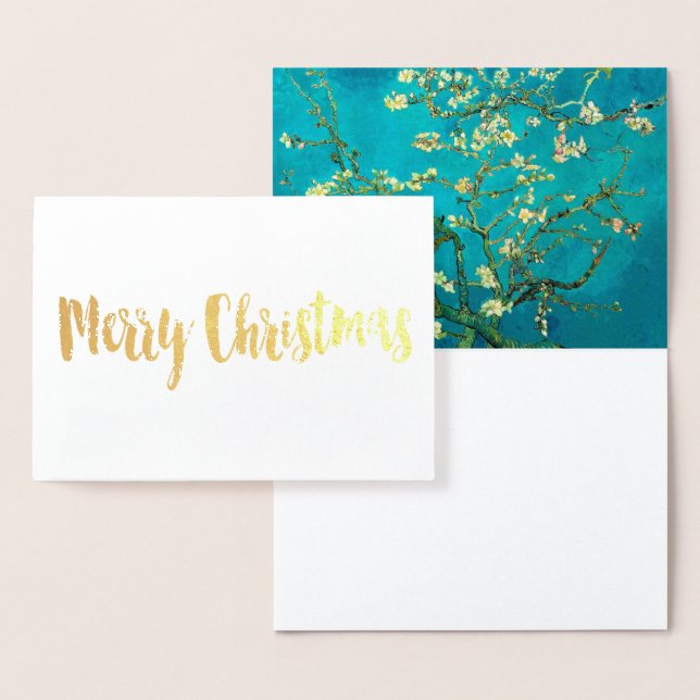 Vincent Van Gogh Blossoming Almond Tree Floral Art Foil Card (Display)