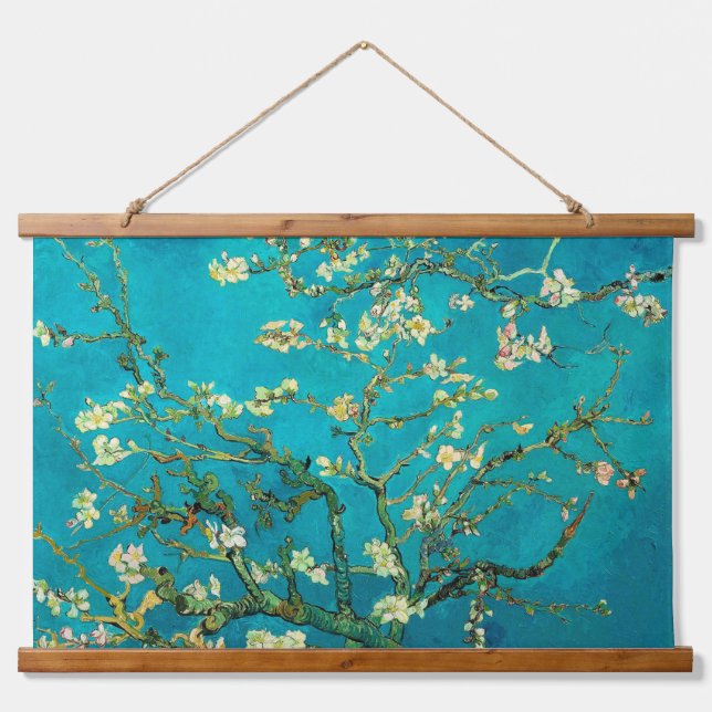 Vincent Van Gogh Blossoming Almond Tree Floral Art Hanging Tapestry (Front)