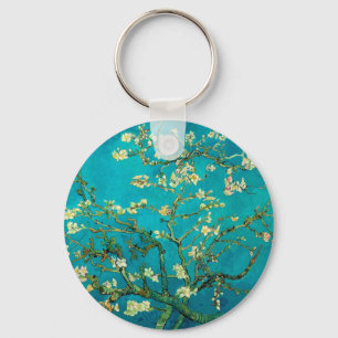 Vincent Van Gogh Blossoming Almond Tree Floral Art Keychain