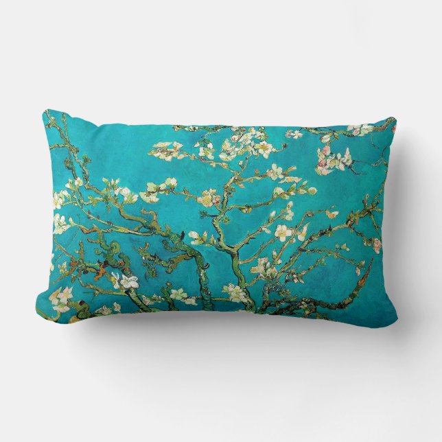 Vincent Van Gogh Blossoming Almond Tree Floral Art Lumbar Pillow (Front)