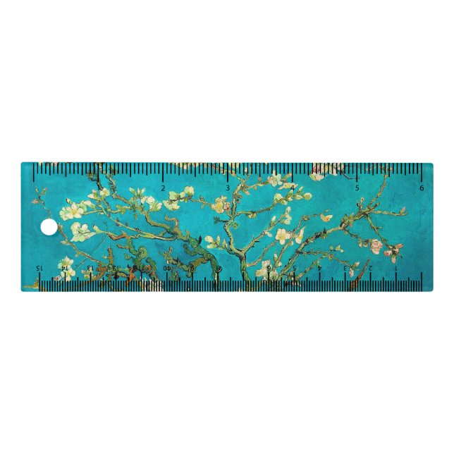 Vincent Van Gogh Blossoming Almond Tree Floral Art Ruler (Front)