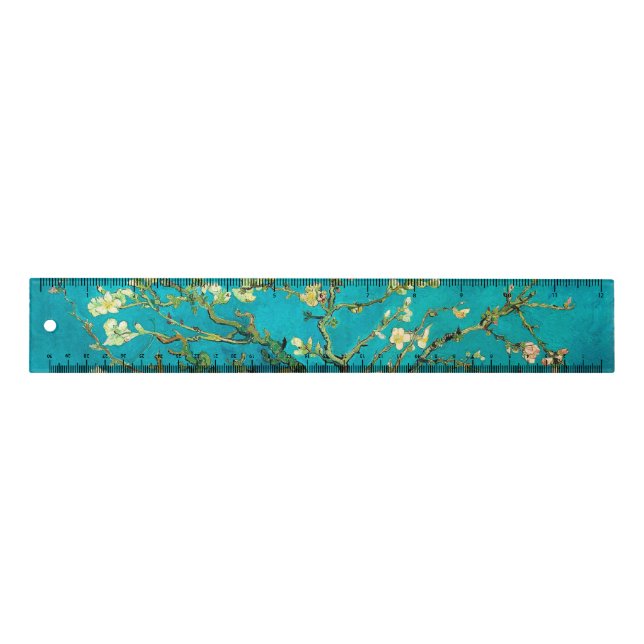 Vincent Van Gogh Blossoming Almond Tree Floral Art Ruler (Front)