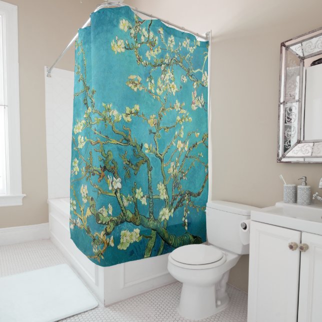 Vincent Van Gogh Blossoming Almond Tree Floral Art Shower Curtain (In Situ)