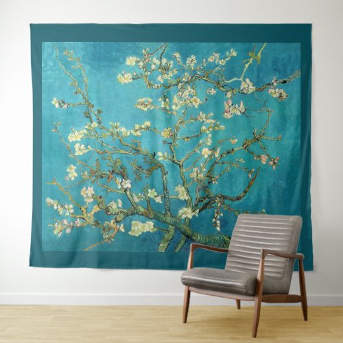 Vincent Van Gogh Blossoming Almond Tree Floral Art Tapestry