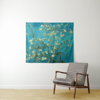 Vincent Van Gogh Blossoming Almond Tree Floral Art Tapestry by artfoxx at Zazzle