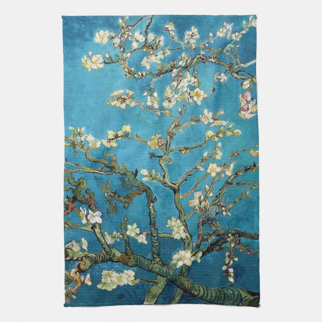 Vincent van Gogh, Blossoming Almond Tree Kitchen Towel (Vertical)