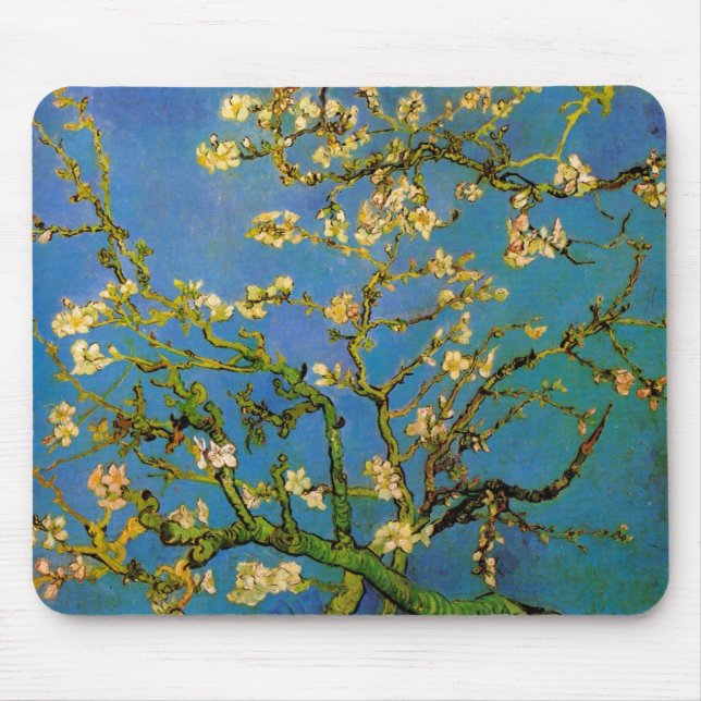 Vincent van Gogh - Blossoming Almond Tree Mouse Pad (Front)