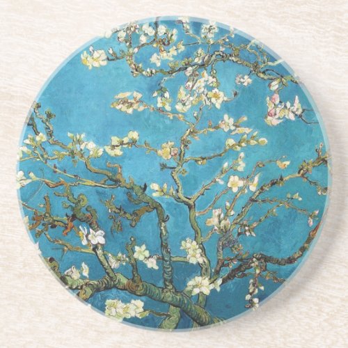 Vincent van Gogh Blossoming Almond Tree Sandstone Coaster