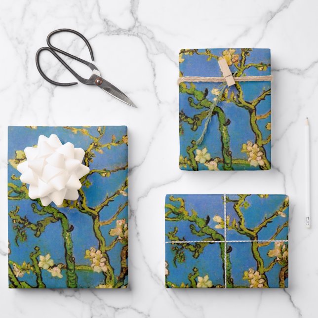 Vincent van Gogh - Blossoming Almond Tree Wrapping Paper Sheets (Front)