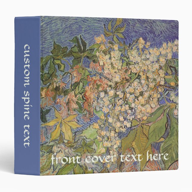 Vincent van Gogh - Blossoming Chestnut Branches 3 Ring Binder (Front/Spine)
