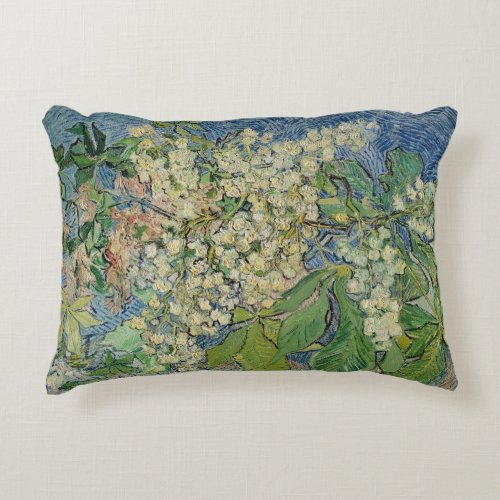 Vincent van Gogh  Blossoming Chestnut Branches Accent Pillow