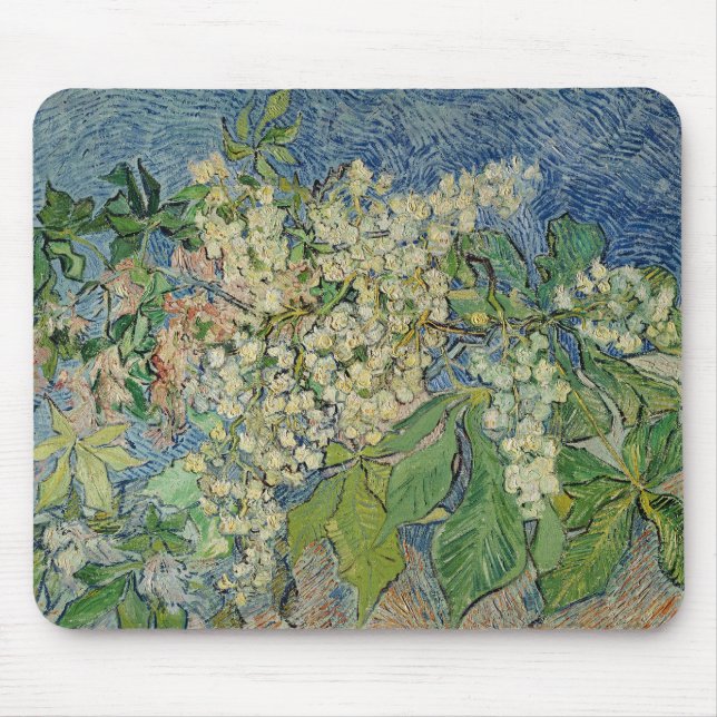 Vincent van Gogh | Blossoming Chestnut Branches Mouse Pad (Front)