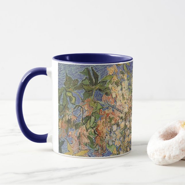 Vincent van Gogh - Blossoming Chestnut Branches Mug (With Donut)