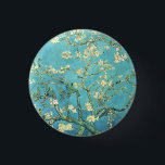 Vincent van Gogh Blossomong Almond Tree     Button<br><div class="desc">Vincent van Gogh.  Blossomong Almond Tree. Blooming almond tree branch. Almond branches with pink flowers on a blue background. Reproduction of famous works of art  images in the public domain.</div>