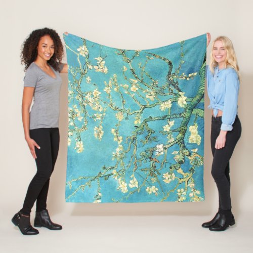 Vincent van Gogh Blossomong Almond Tree  Fleece Blanket