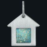 Vincent van Gogh Blossomong Almond Tree     Pet ID Tag<br><div class="desc">Vincent van Gogh.  Blossomong Almond Tree. Blooming almond tree branch. Almond branches with pink flowers on a blue background. Reproduction of famous works of art  images in the public domain.</div>