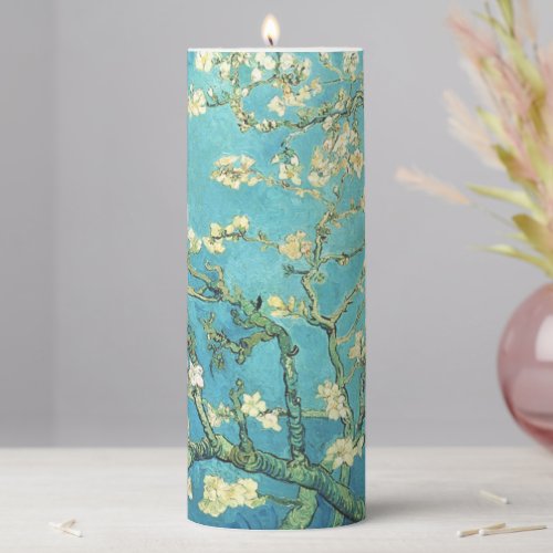 Vincent van Gogh Blossomong Almond Tree     Pillar Candle
