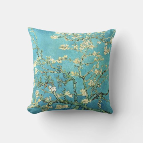 Vincent van Gogh Blossomong Almond Tree  Throw Pillow