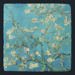 Vincent van Gogh Blossomong Almond Tree  Trivet<br><div class="desc">Vincent van Gogh.  Blossomong Almond Tree.  Blooming almond tree branch. Almond branches with pink flowers on a blue background. Reproduction of famous works of art  images in the public domain.</div>