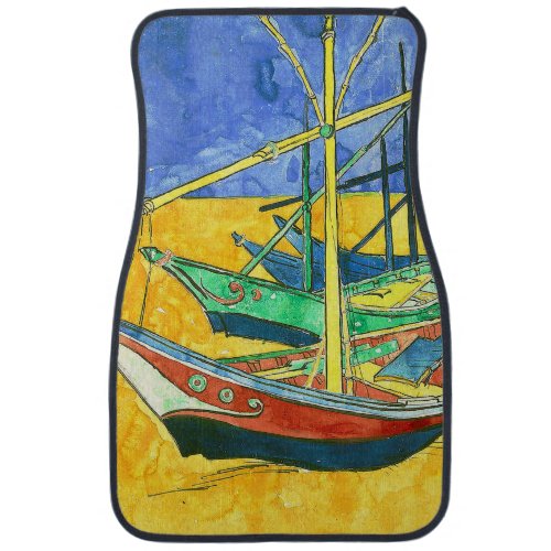 Vincent van Gogh Boats at Saintes_Marie watercol   Car Floor Mat