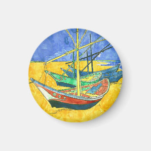 Vincent van Gogh Boats at Saintes-Marie watercol  Magnet