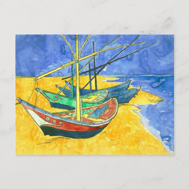 Vincent van Gogh Boats at Saintes-Marie watercol  Postcard (Front)