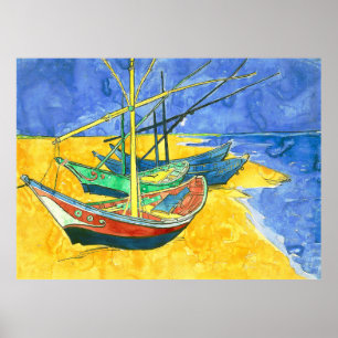 Vincent van Gogh Boats at Saintes-Marie watercol Poster
