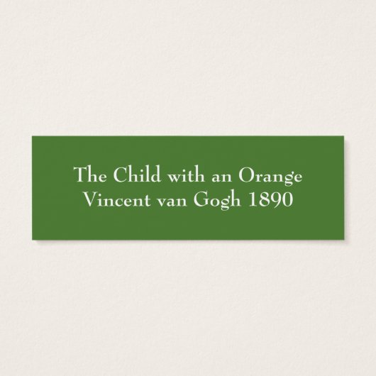Vincent van Gogh Bookmark (Back)
