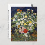 Vincent van Gogh - Bouquet of Flowers in a Vase Postcard<br><div class="desc">Bouquet of Flowers in a Vase / Chrysanthemums and Wild Flowers in a Vase - Vincent van Gogh,  Oil on Canvas,  1890</div>