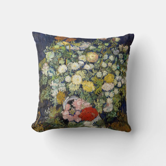 Vincent van Gogh - Bouquet of Flowers in a Vase Throw Pillow (Front)