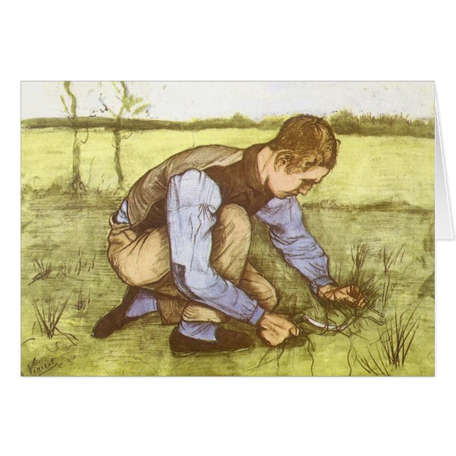 Vincent van Gogh - Boy Cutting Grass with Sickle Cards (Front Horizontal)