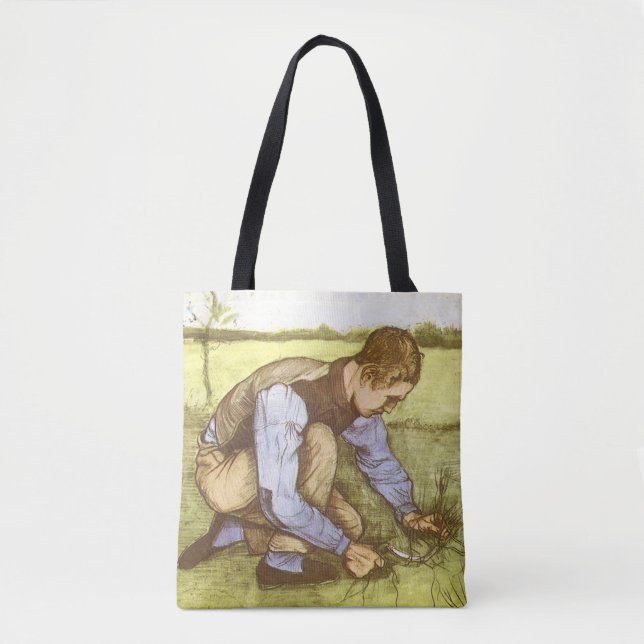 Vincent van Gogh - Boy Cutting Grass with Sickle Tote Bag (Front)