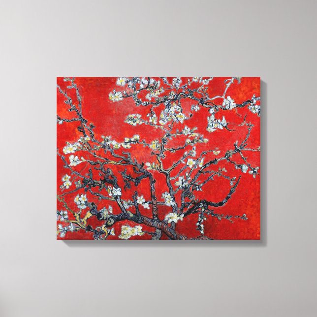 Vincent van Gogh Branches with Almond Blossom Canvas Print (Front)