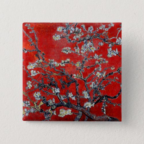 Vincent van Gogh Branches with Almond Blossom Pinback Button