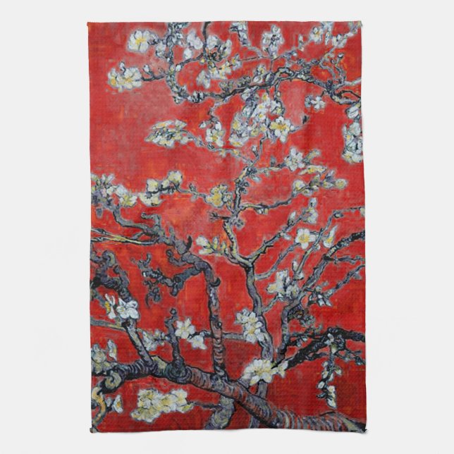 Vincent van Gogh Branches with Almond Blossom Towel (Vertical)
