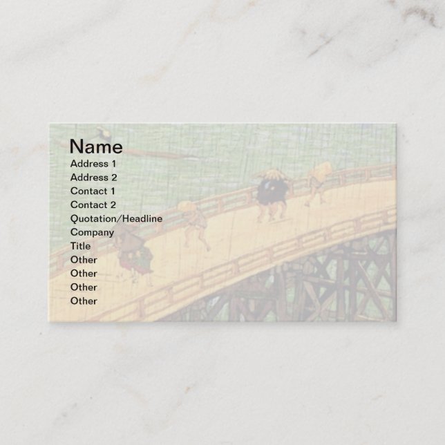 Vincent Van Gogh - Bridge In The Rain Japanese Art Business Card (Front)