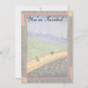 Vincent Van Gogh - Bridge In The Rain Japanese Art Invitation