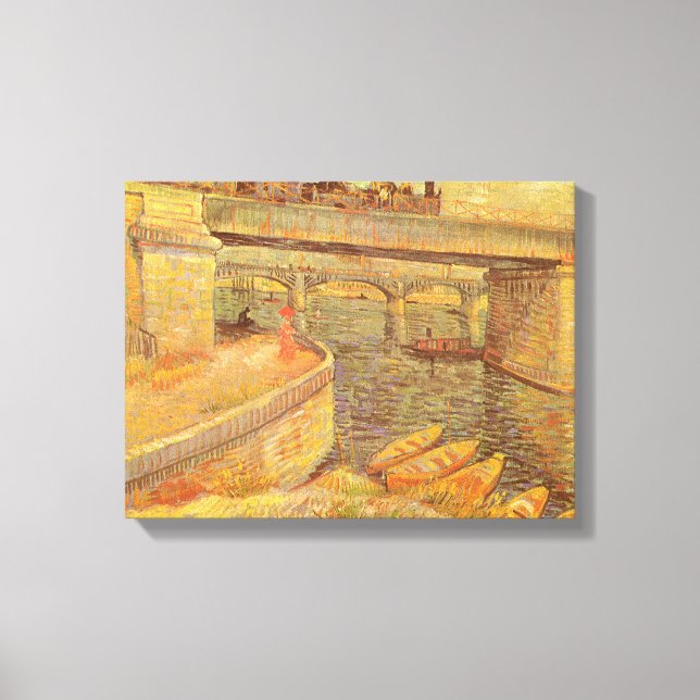 Vincent van Gogh Bridges Across the Seine Asnieres Canvas Print (Front)