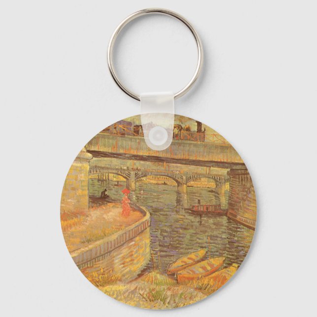 Vincent van Gogh Bridges Across the Seine Asnieres Keychain (Front)